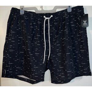 Xersion Men's XXL Black & White Drawstring Swim Shorts MSRP$48